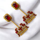 Beautiful Antique Gold Finish Peacock Design Danglers