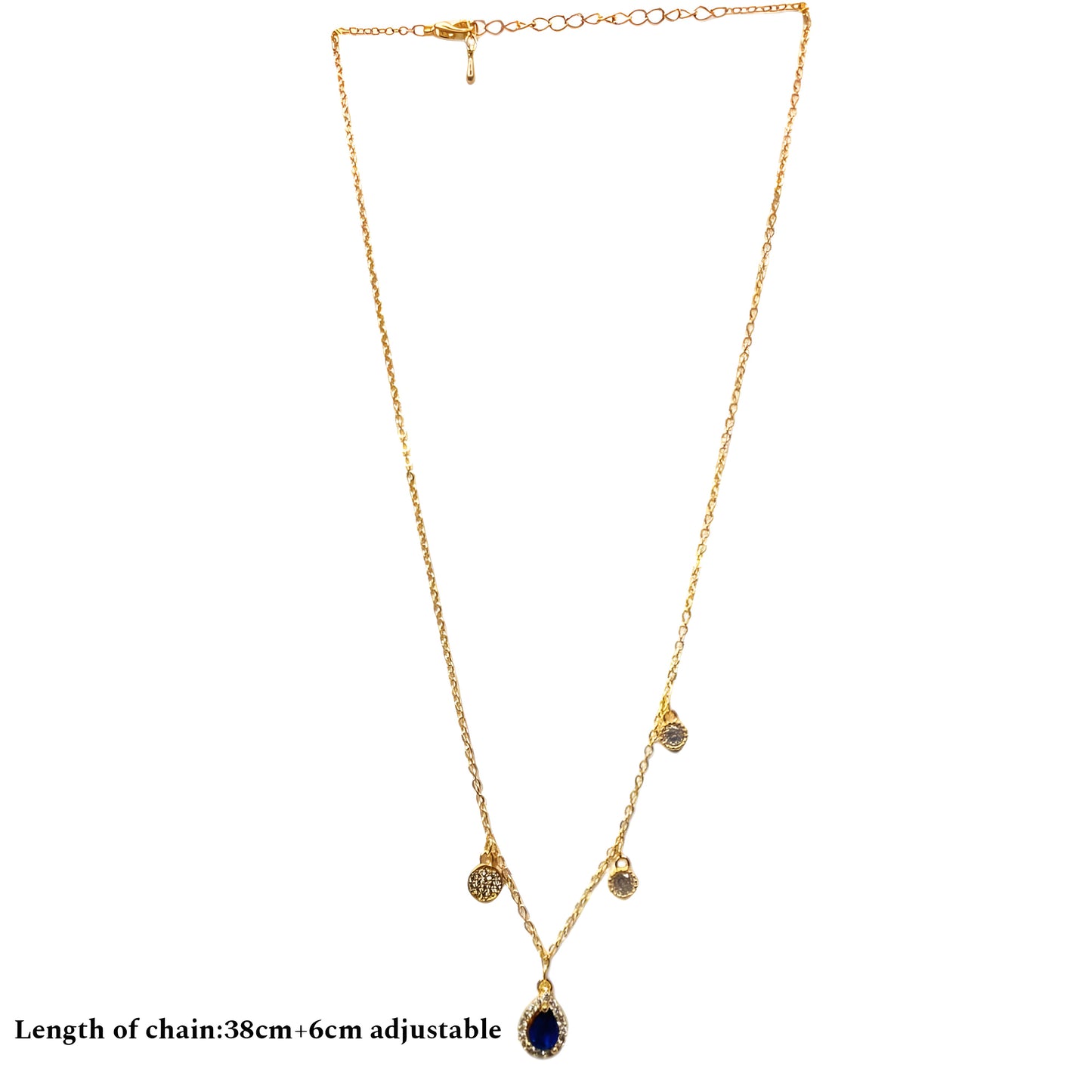 Blue Stone Pendant Set with Stones Charms