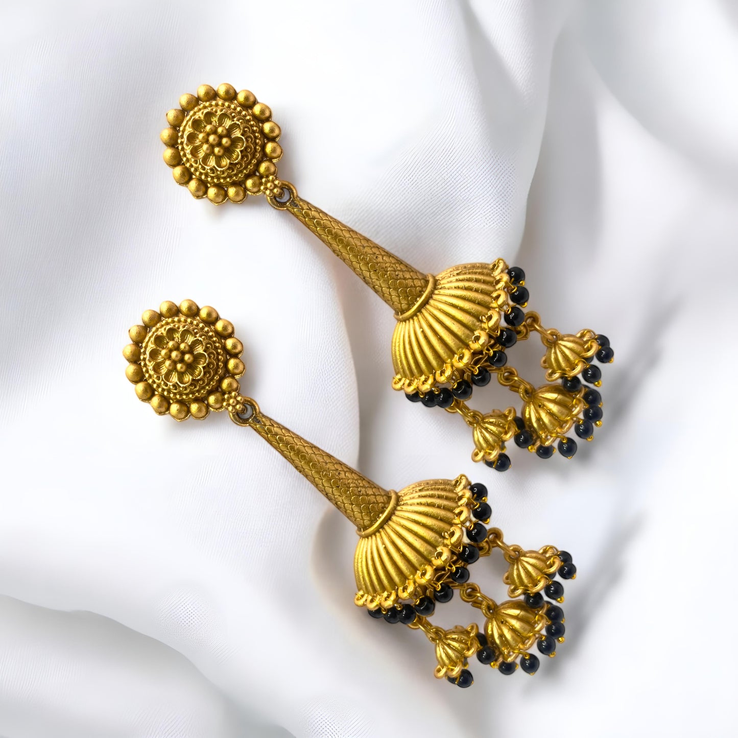 Beautiful Traditional Golden Antique Finish Jhumki