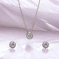 Beautiful Round Single AD Solitaire Chain Pendant Set with Studs