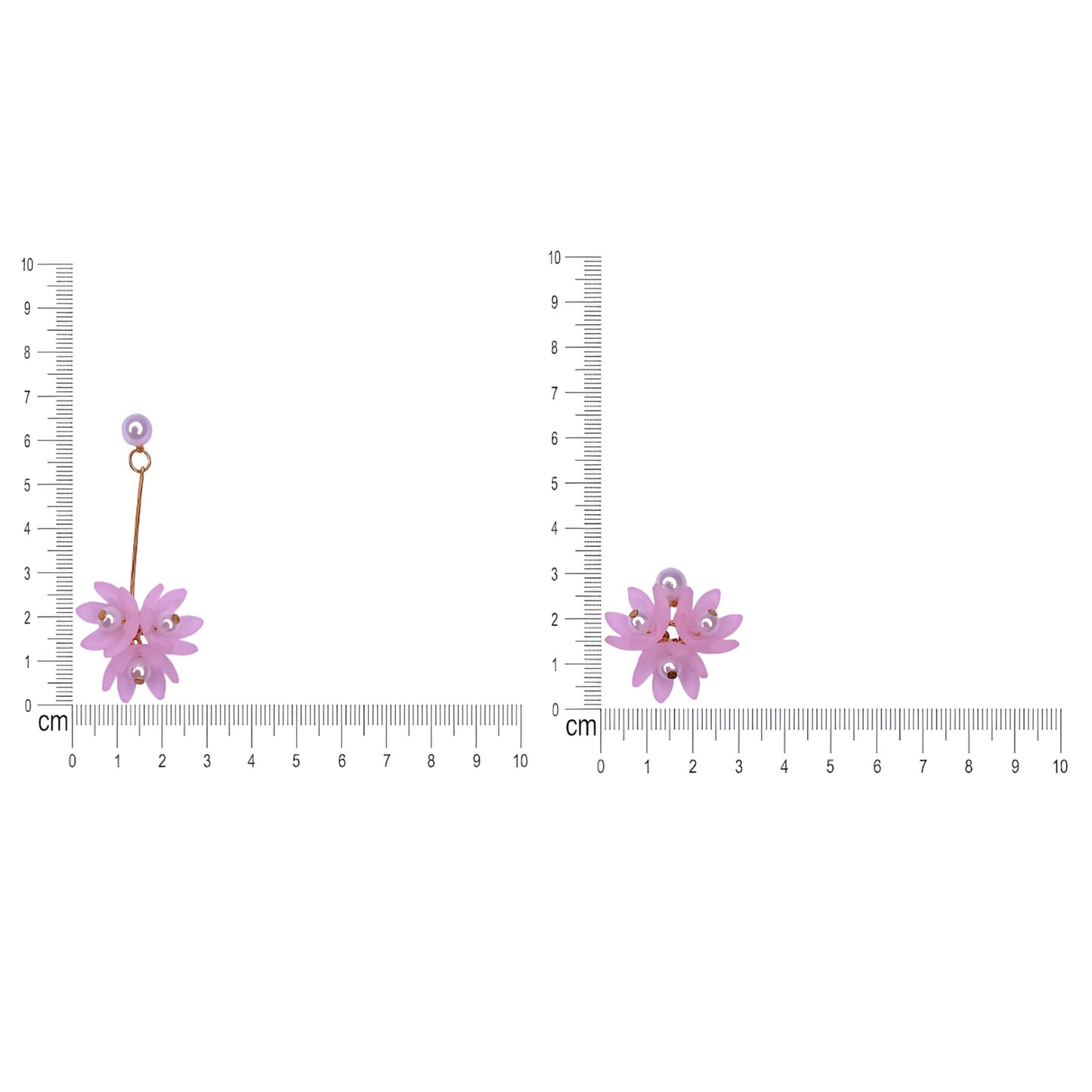 Pink Floral Drop Earrings with Pearl