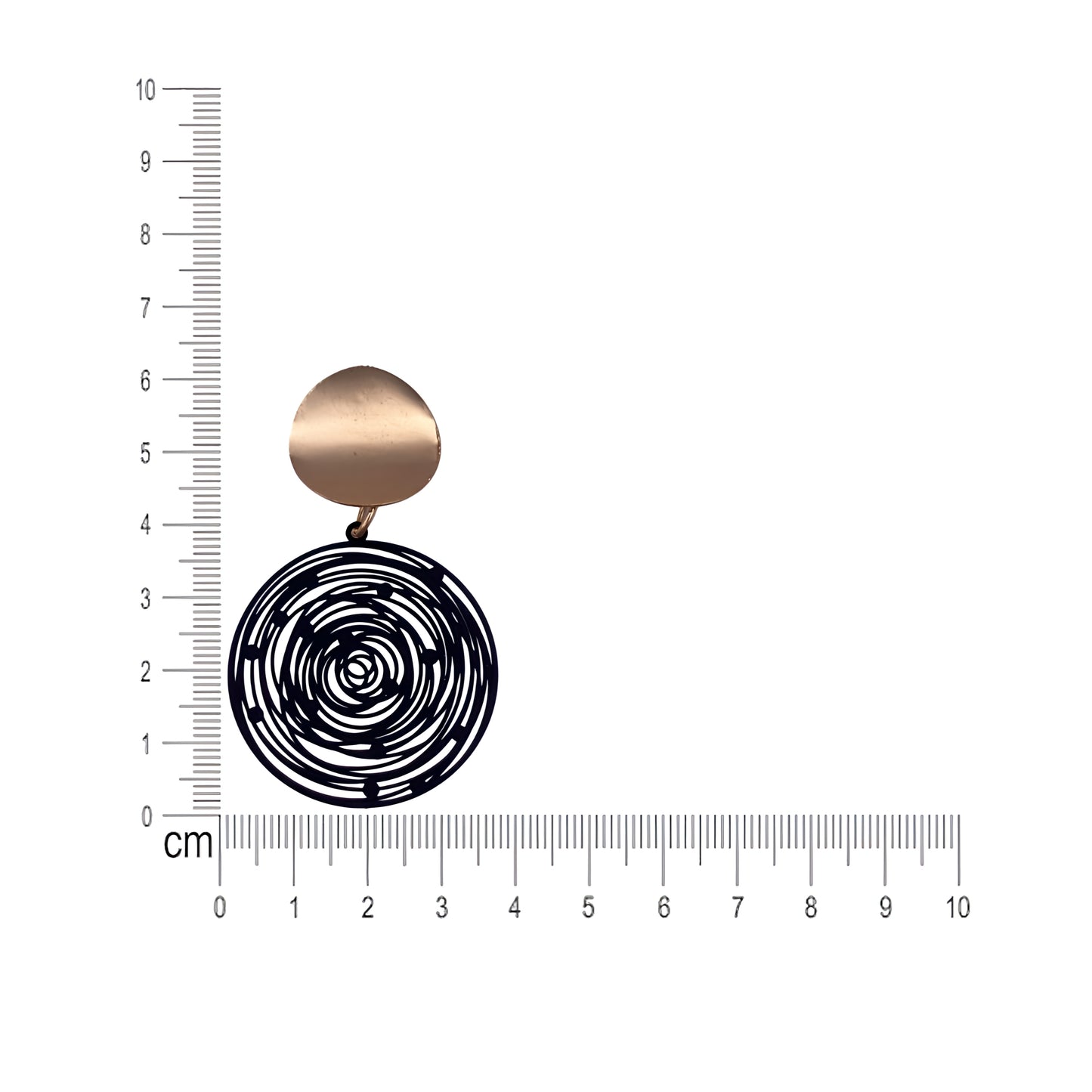 Golden Plating Black Spiral Earrings