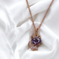 Cute Cat Chain Pendant with Grey Stone & CZ
