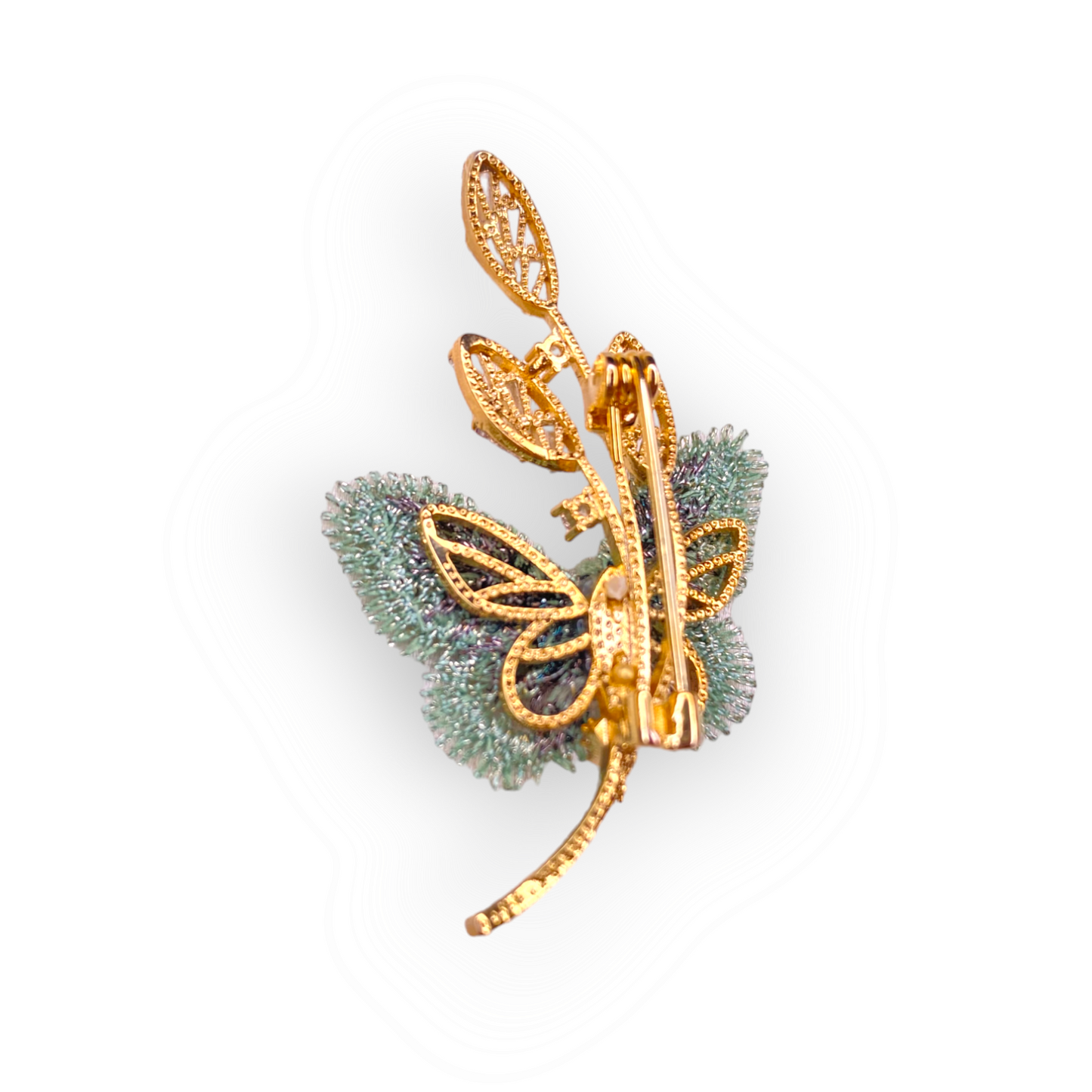 Radiant Flutter Butterfly Brooch in Gold Plating