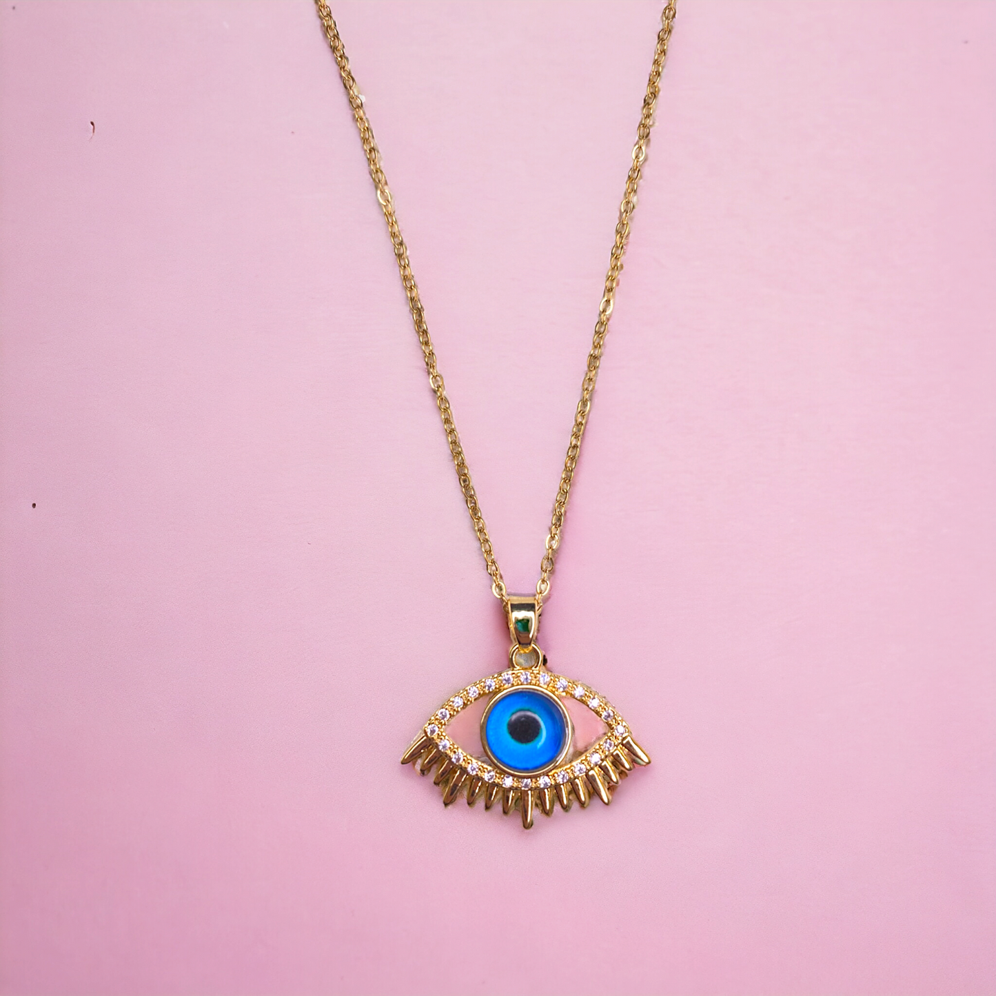 Gold-Plated Evil Eye Pendant