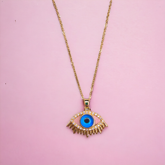 Gold-Plated Evil Eye Pendant