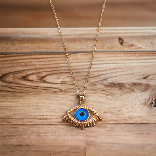 Gold-Plated Evil Eye Pendant